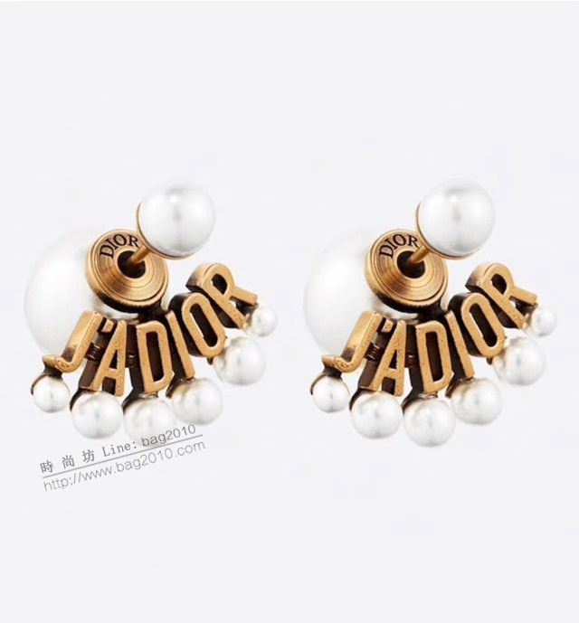 Dior飾品 迪奧經典熱銷款Jadior系列 大小球耳釘 字母多珍珠耳環  zgd1228